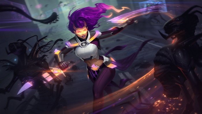 Pele from Smite fighting dark creatures