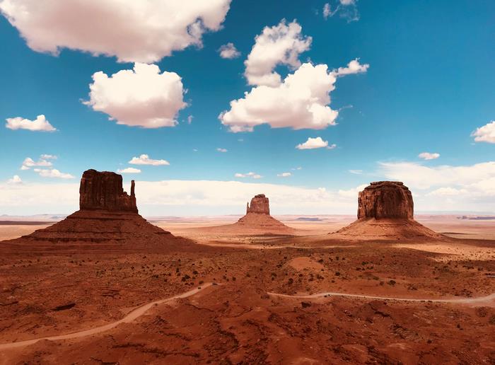 Monument Valley Landscape with Buttes and Clouds