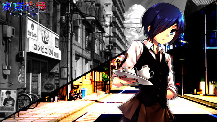 Touka Kirishima from Tokyo Ghoul serving tea