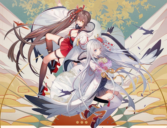 Zuikaku and Shoukaku in Dynamic Pose Azur Lane