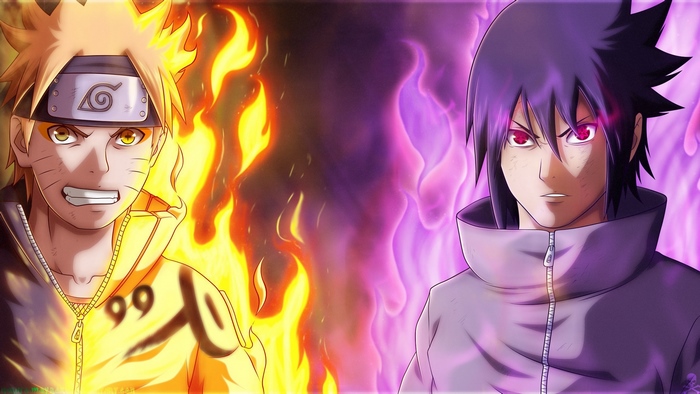 Naruto Uzumaki and Sasuke Uchiha from Naruto