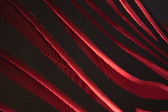 Abstract red and black lines pattern architecture