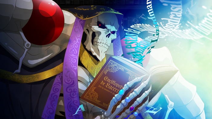 Ainz Ooal Gown from Overlord reading a book