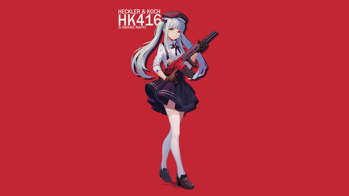 HK416 from Girls Frontline holding a rifle