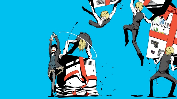 Izaya Orihara and Shizuo Heiwajima from Durarara!!