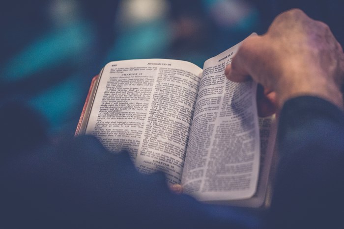 Person reading the Bible