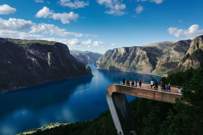 Stegastein viewpoint overlooking Aurlandsfjorden, Norway