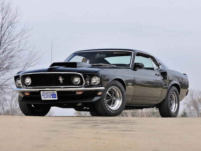 Black 1969 Ford Mustang Boss 429 Muscle Car