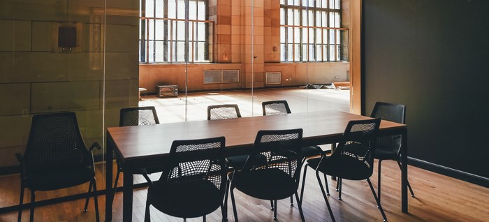 Conference room with table and chairs
