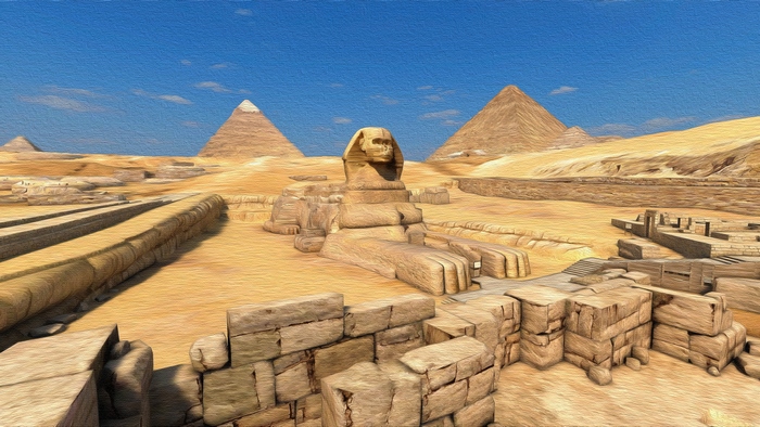 The Great Sphinx and Pyramids of Giza