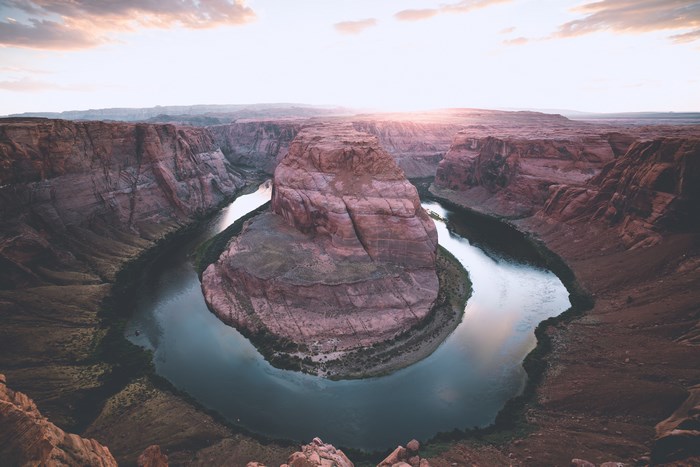 Horseshoe Bend Grand Canyon River at Sunset