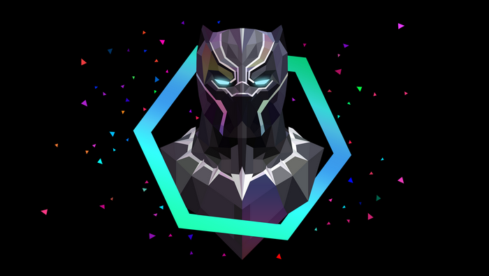 Black Panther Low Poly Artwork