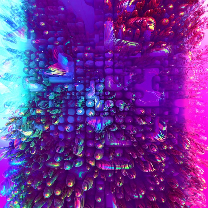 Abstract 3D fractal with rainbow colors