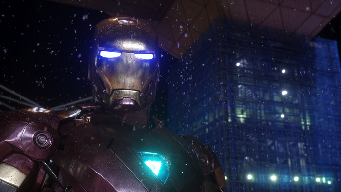 4K Iron Man in the Rain
