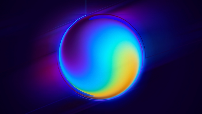 Vibrant Blue and Orange 3D Gradient Sphere