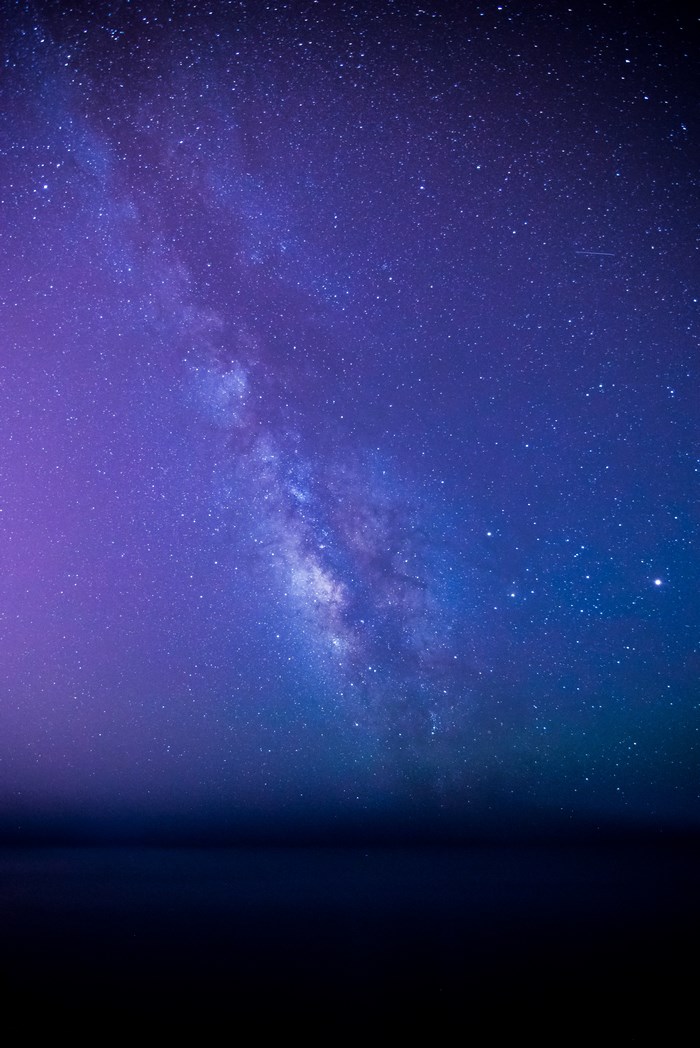 Milky Way Galaxy over the Ocean at Night