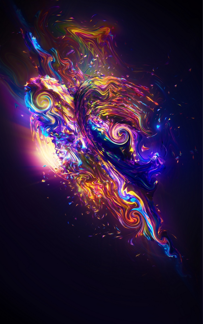 Colorful Sci-Fi Fractal Neon Render 4K