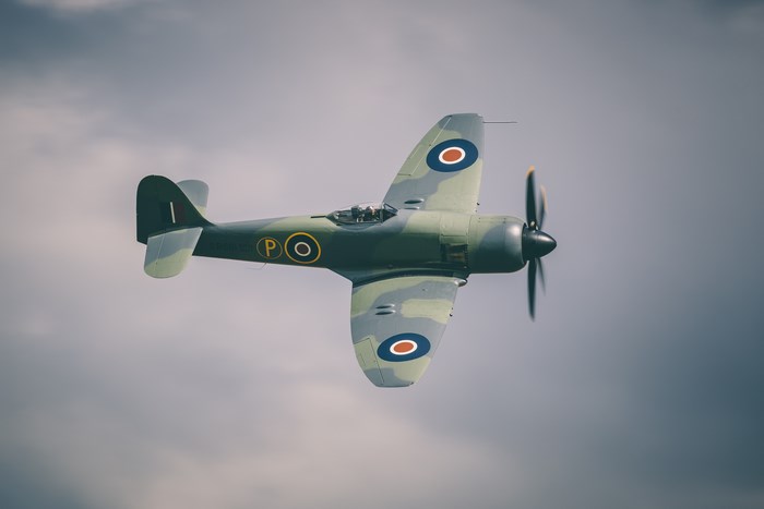 Hawker Hurricane fighter plane in flight