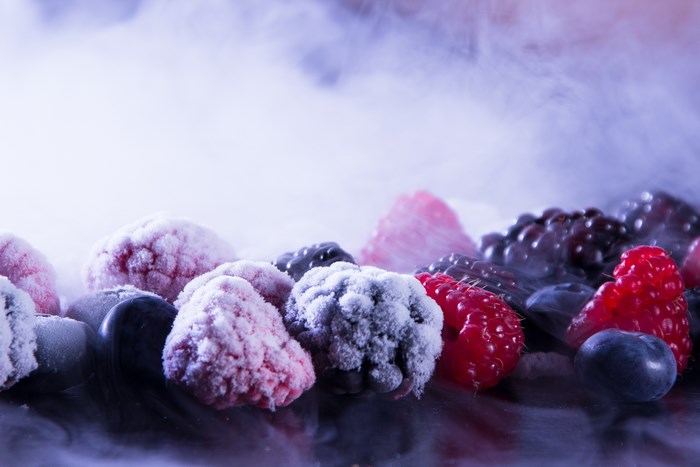 Frozen Mixed Berries with Frost and Mist