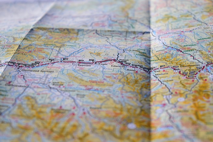Map of Colorado showing I-70 corridor
