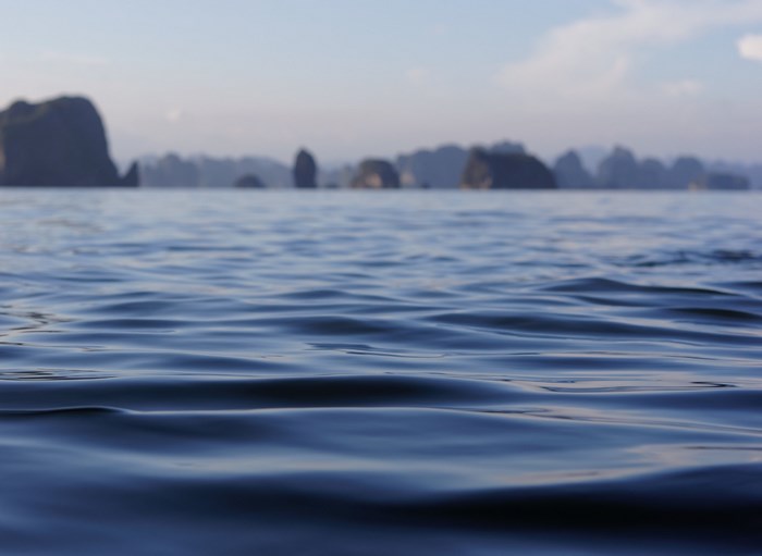 Water and islands in Ha Long Bay, Vietnam