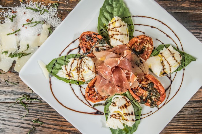 Caprese Salad with Prosciutto and Sun-Dried Tomatoes