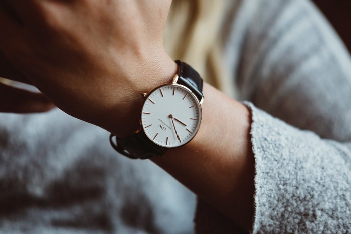 Woman wearing a Daniel Wellington watch
