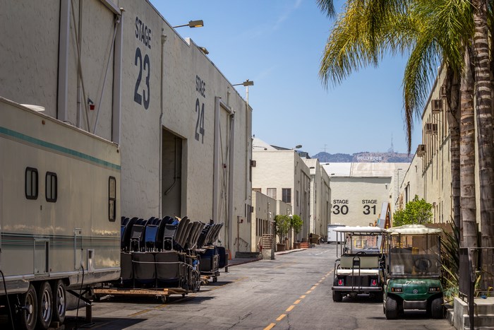 Warner Bros. Studio Backlot with Hollywood Sign