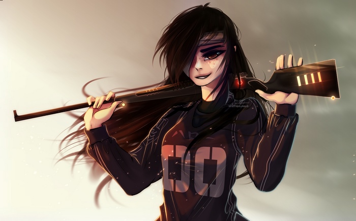 Anime girl with a rifle