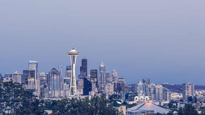 Seattle Skyline with Space Needle at Twilight