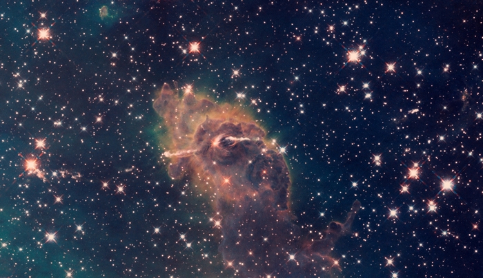 Pillars of Creation nebula in space