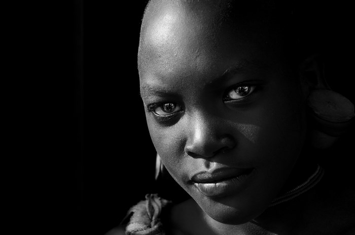 Suri girl portrait in Ethiopia