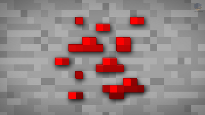 Minecraft Redstone Ore on Stone Texture