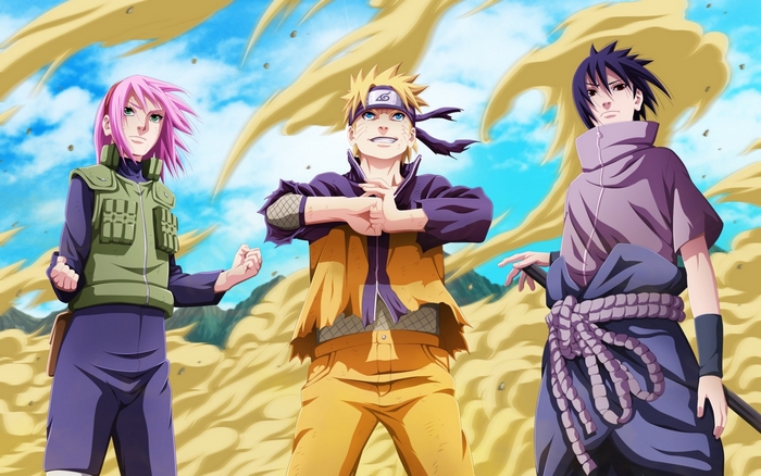 Naruto, Sakura, and Sasuke from Naruto