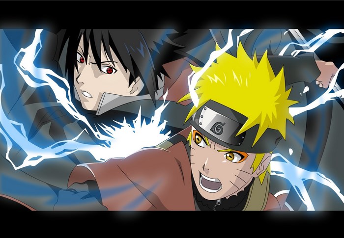 Naruto and Sasuke with Lightning