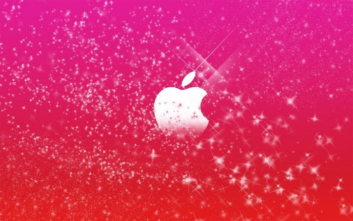 Apple Logo Glitter Pink Red Gradient
