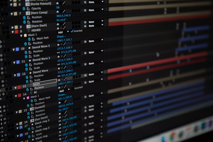 After Effects timeline for video editing