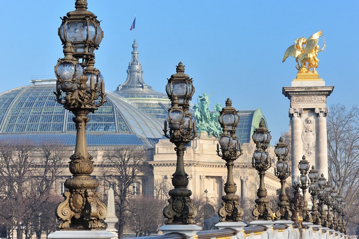 Parisian lampposts and Grand Palais
