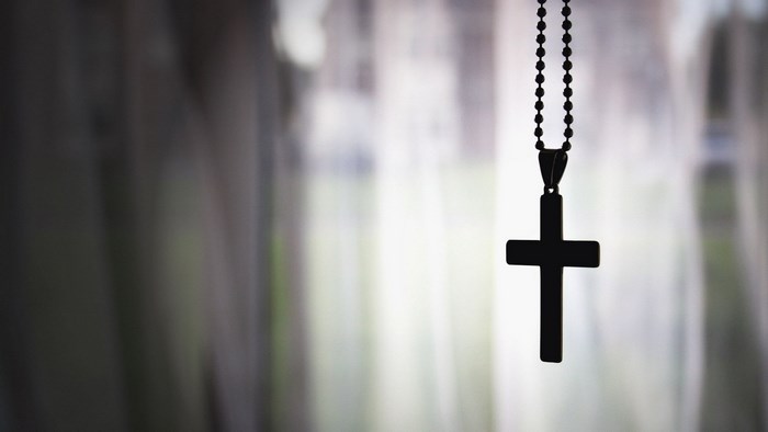 Silhouette of Hanging Cross Pendant