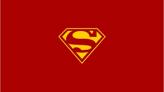 Superman logo on red background