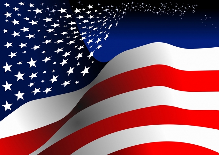 American Flag with Stars and Stripes