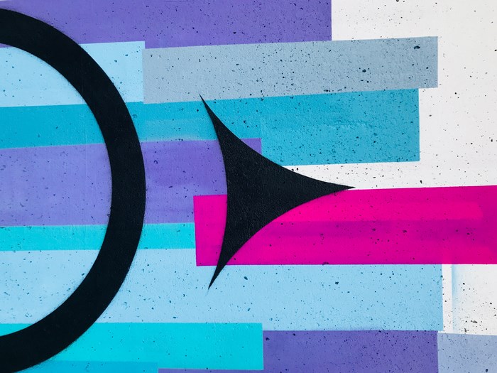 Abstract Graffiti Art with Geometric Shapes and Colors