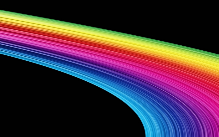 Rainbow stripes on a black background