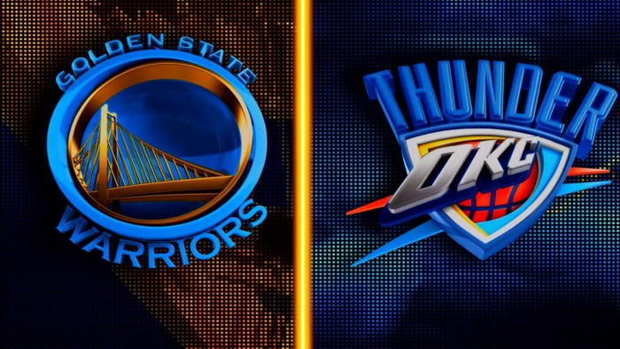 Golden State Warriors vs Oklahoma City Thunder Logo Art