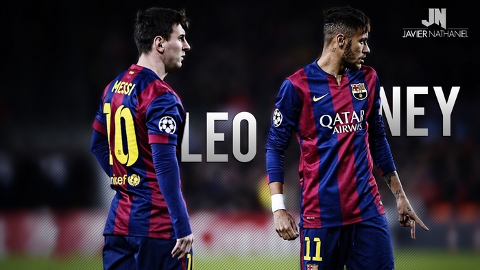 Lionel Messi and Neymar Jr. of FC Barcelona