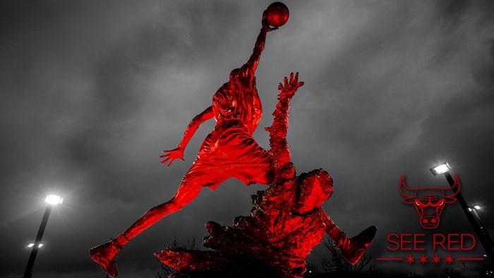 Michael Jordan Statue Chicago Bulls See Red