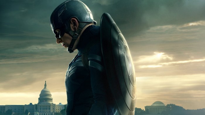 Captain America in front of the Capitol Building
