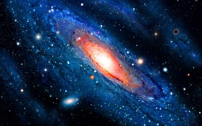 Galaxy with stars and nebulae