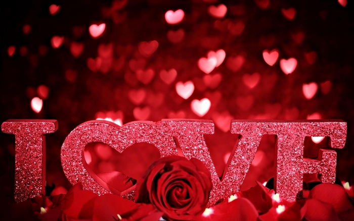 Love letters and rose for Valentine's Day