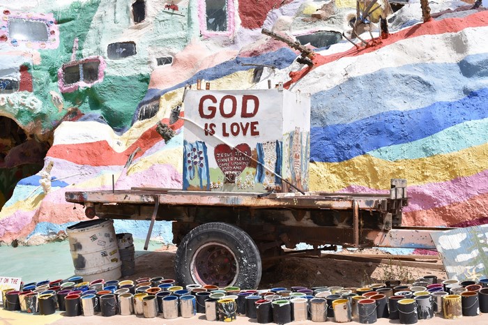 Salvation Mountain with "God is Love" message